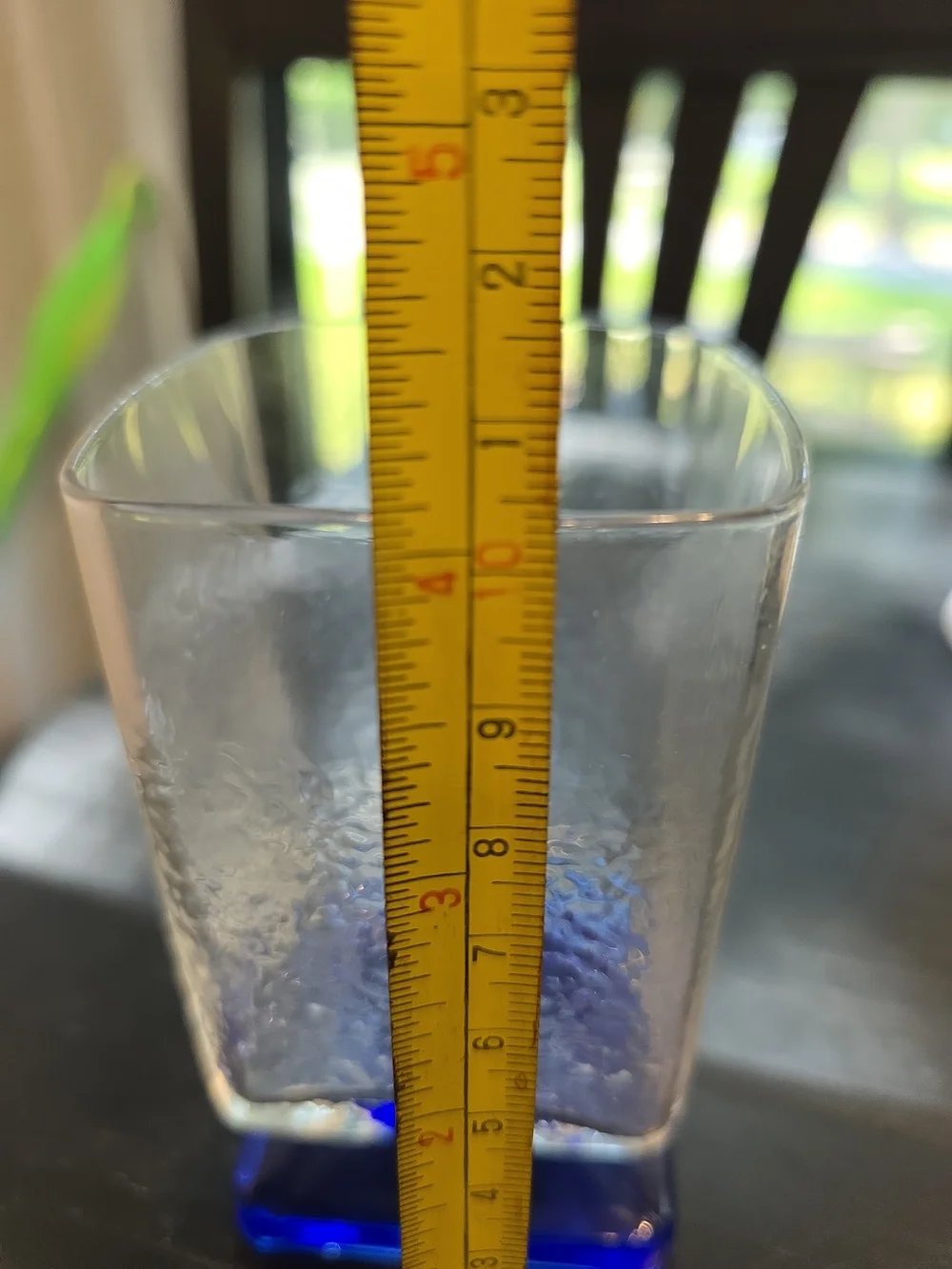 Clear Glass Tumbler with Cobalt Blue Accent - Home Dining Bar